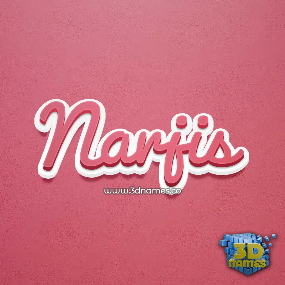 narjis in Red Scribble style - 3D name wallpaper