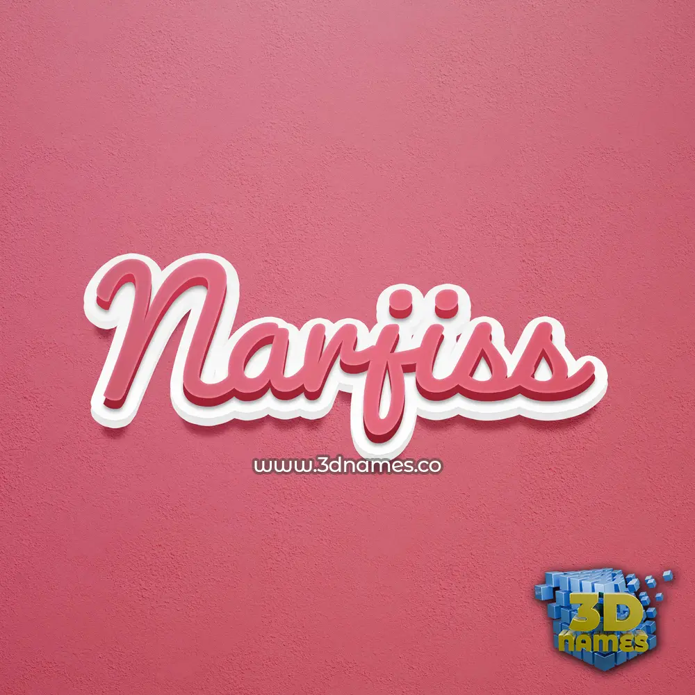 narjiss in Red Scribble style - 3D name wallpaper