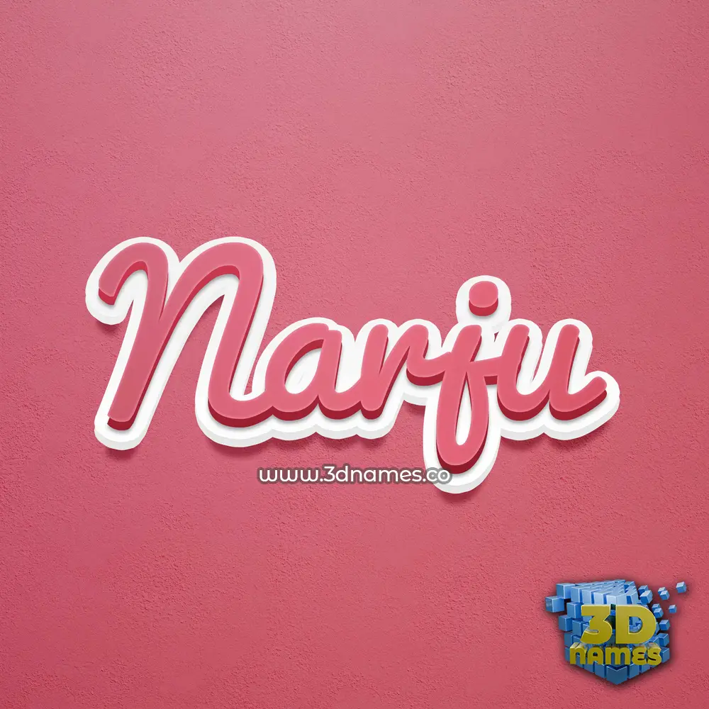 narju in Red Scribble style - 3D name wallpaper