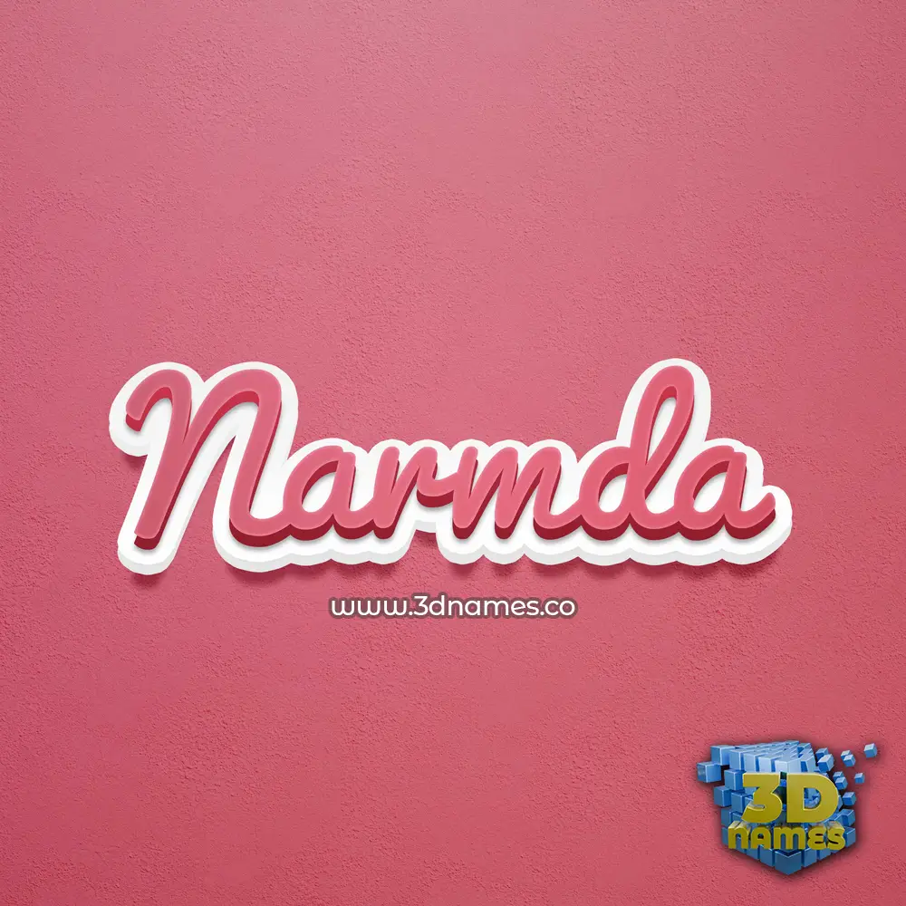 narmda in Red Scribble style - 3D name wallpaper