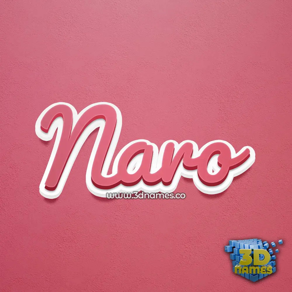 naro in Red Scribble style - 3D name wallpaper