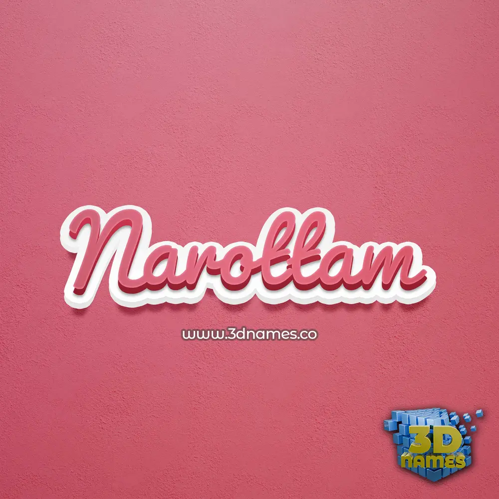narottam in Red Scribble style - 3D name wallpaper
