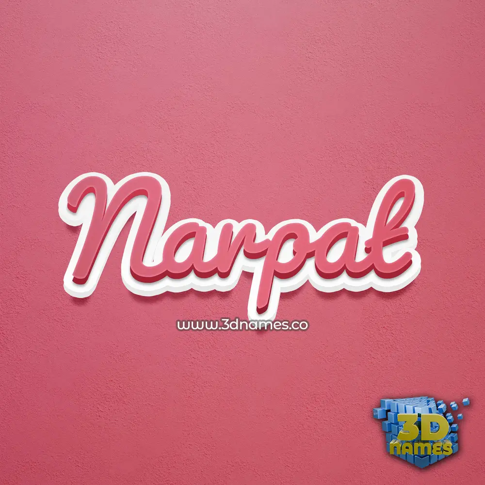 narpat in Red Scribble style - 3D name wallpaper