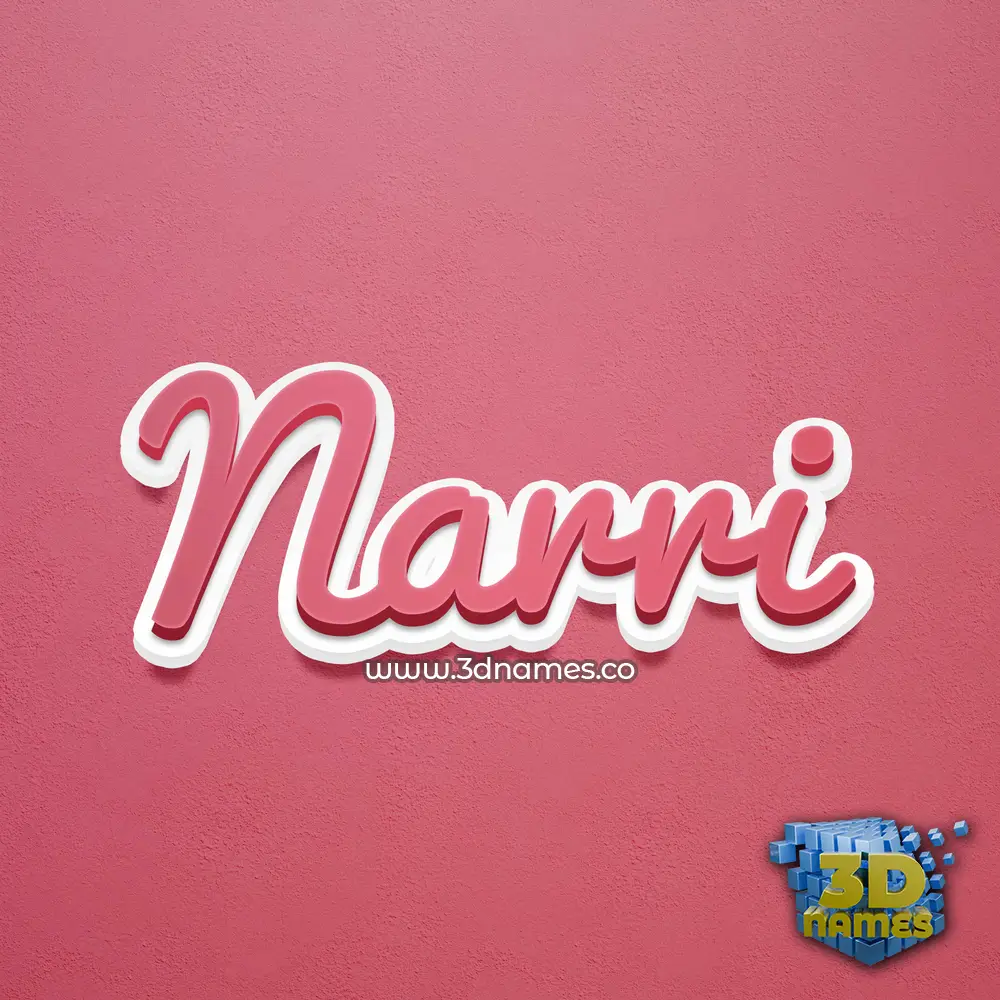 narri in Red Scribble style - 3D name wallpaper
