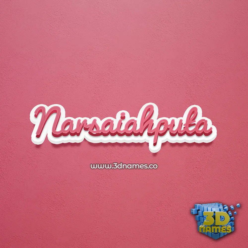 narsaiahputa in Red Scribble style - 3D name wallpaper