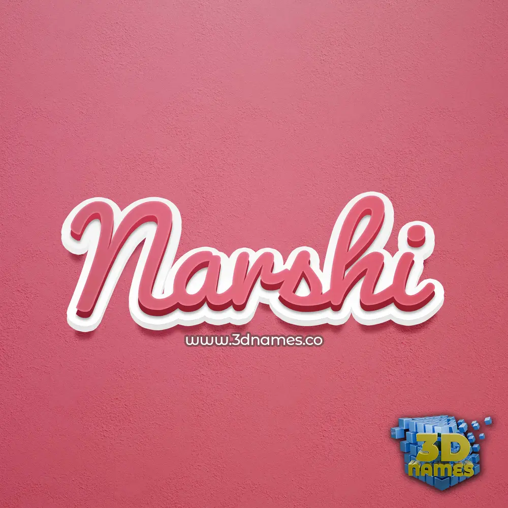 narshi in Red Scribble style - 3D name wallpaper