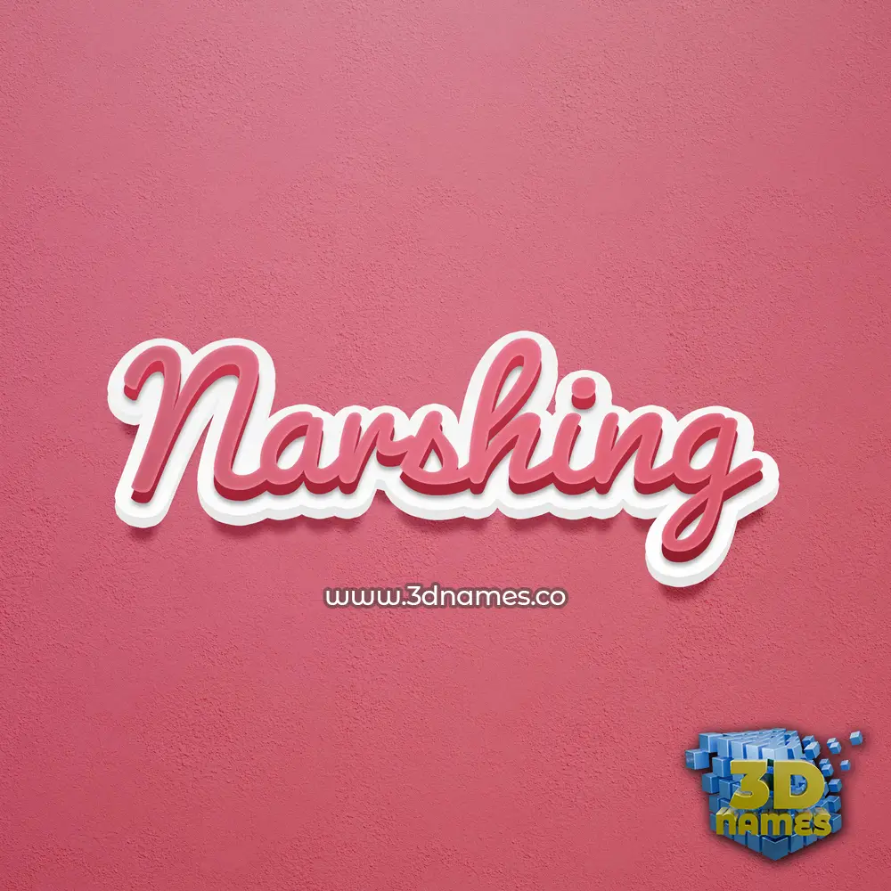 narshing in Red Scribble style - 3D name wallpaper