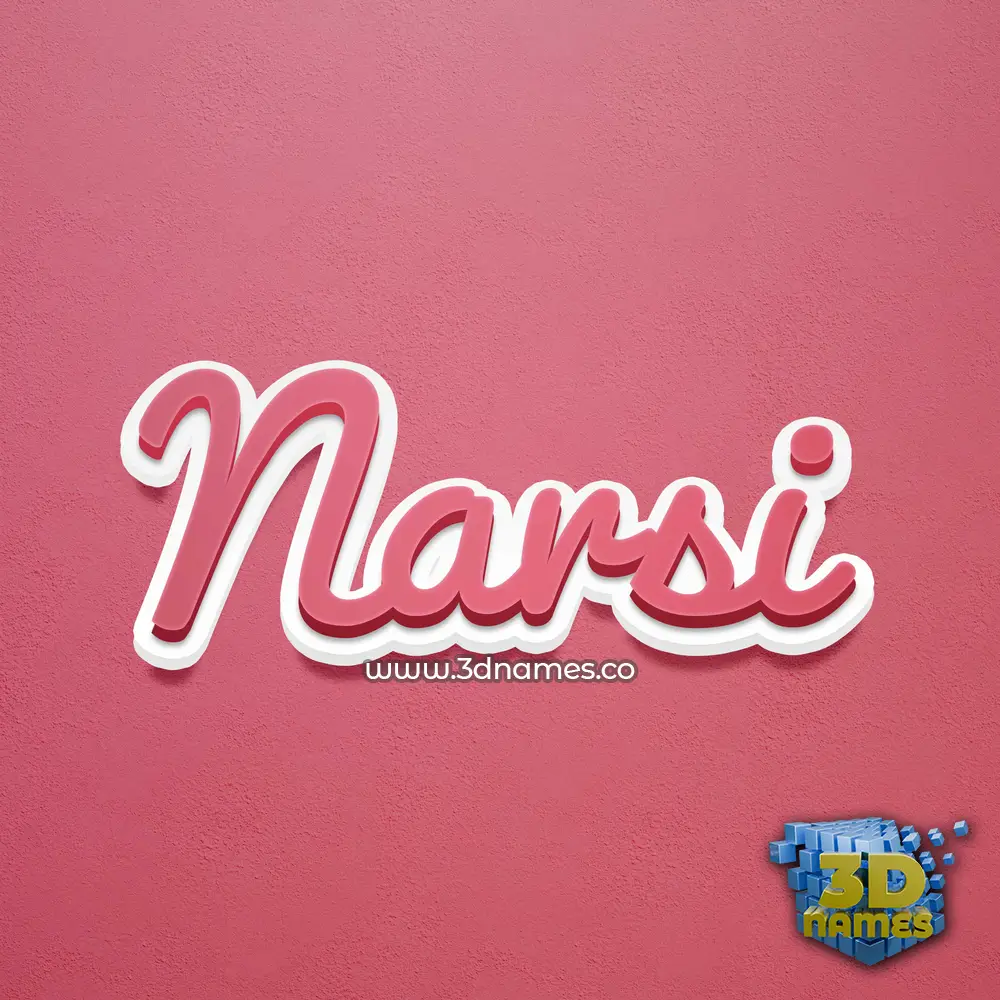 narsi in Red Scribble style - 3D name wallpaper