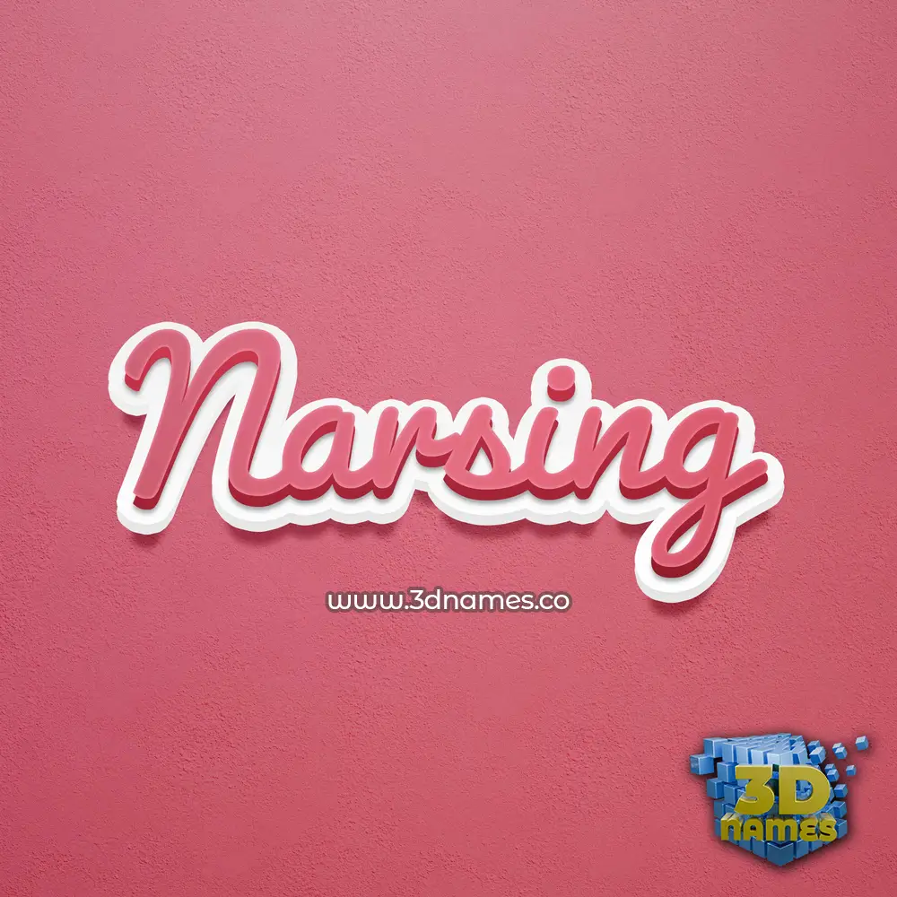 narsing in Red Scribble style - 3D name wallpaper