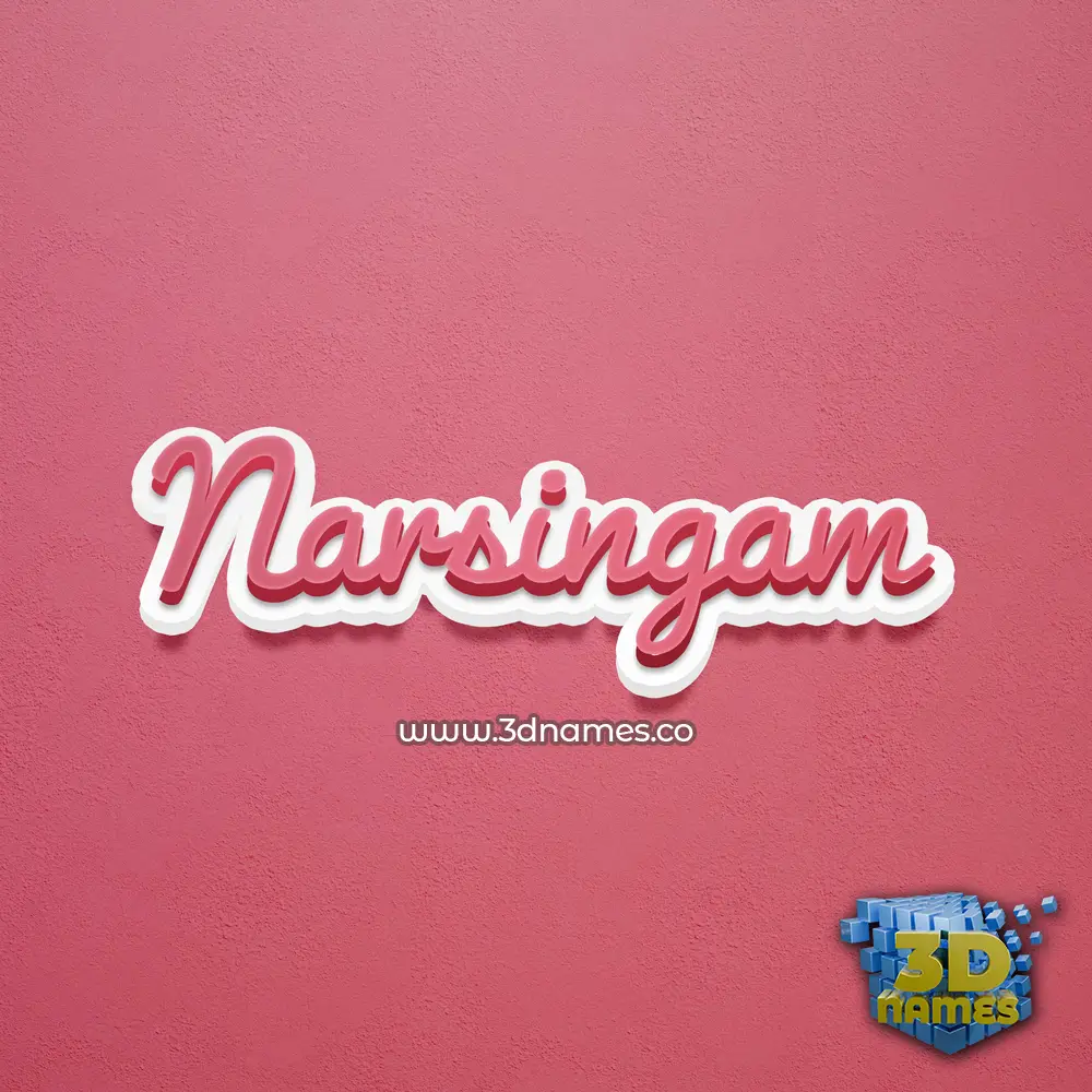 narsingam in Red Scribble style - 3D name wallpaper