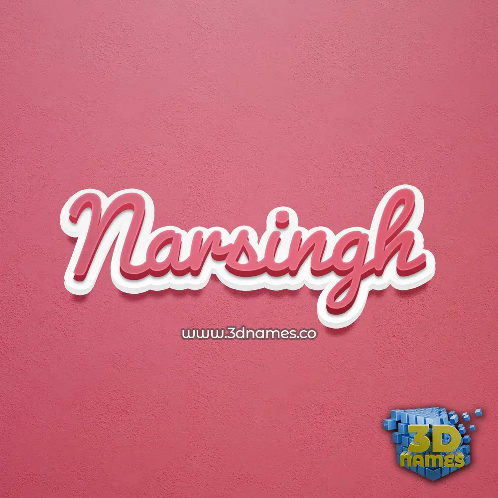 narsingh in Red Scribble style - 3D name wallpaper