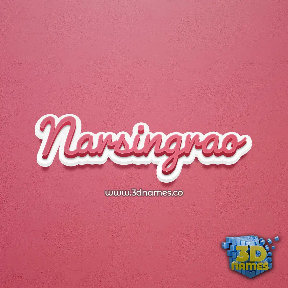narsingrao in Red Scribble style - 3D name wallpaper