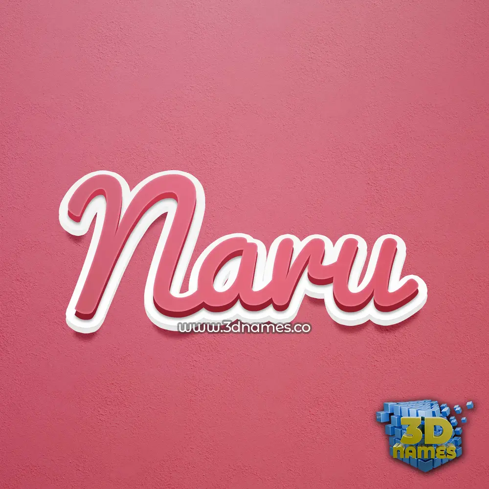 naru in Red Scribble style - 3D name wallpaper
