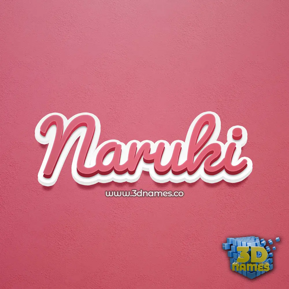 naruki in Red Scribble style - 3D name wallpaper
