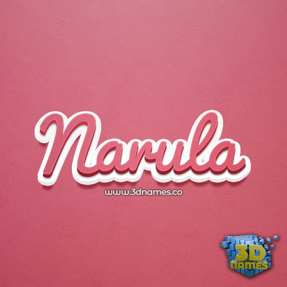 narula in Red Scribble style - 3D name wallpaper