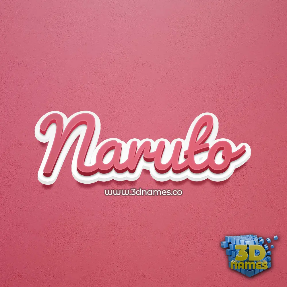naruto in Red Scribble style - 3D name wallpaper