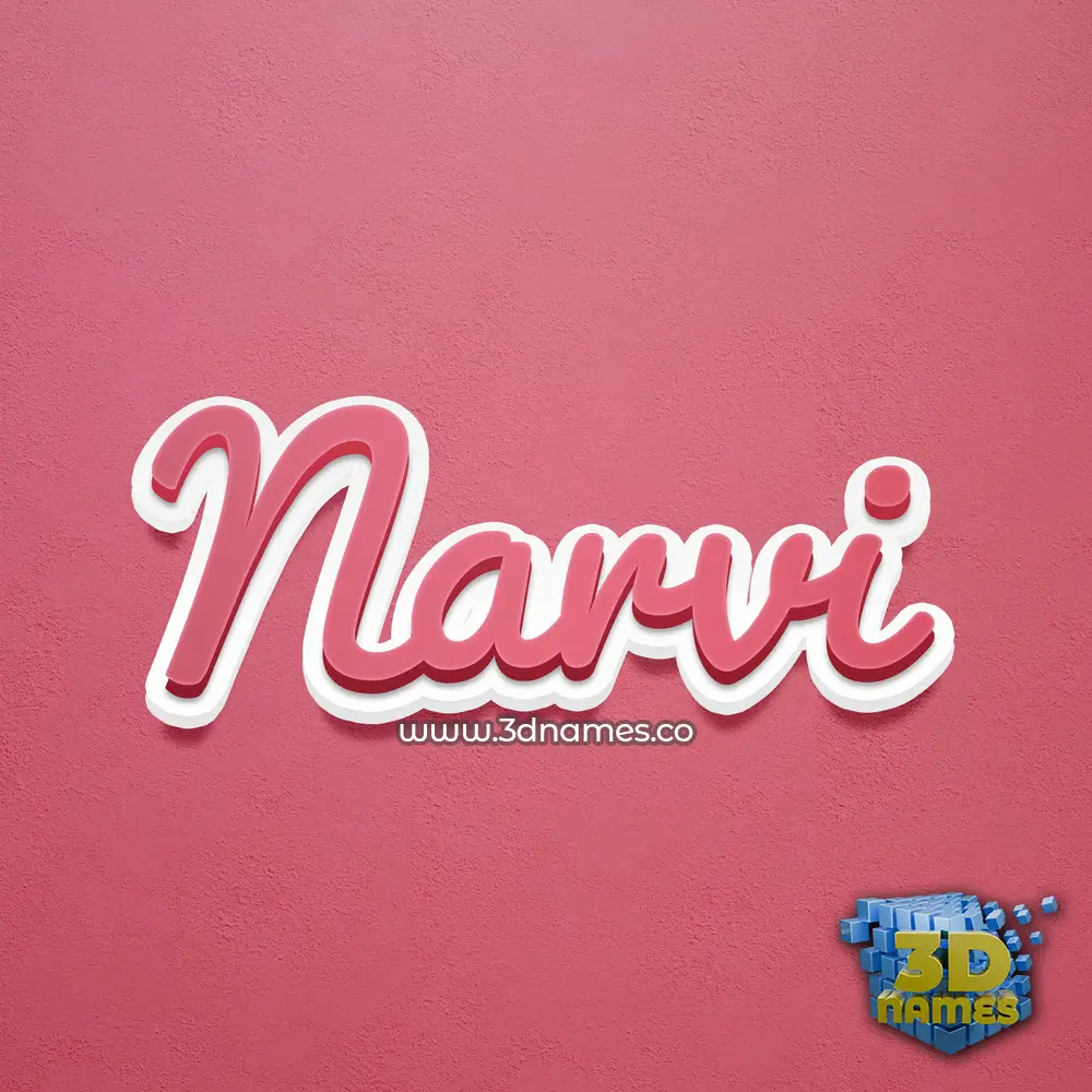 narvi in Red Scribble style - 3D name wallpaper