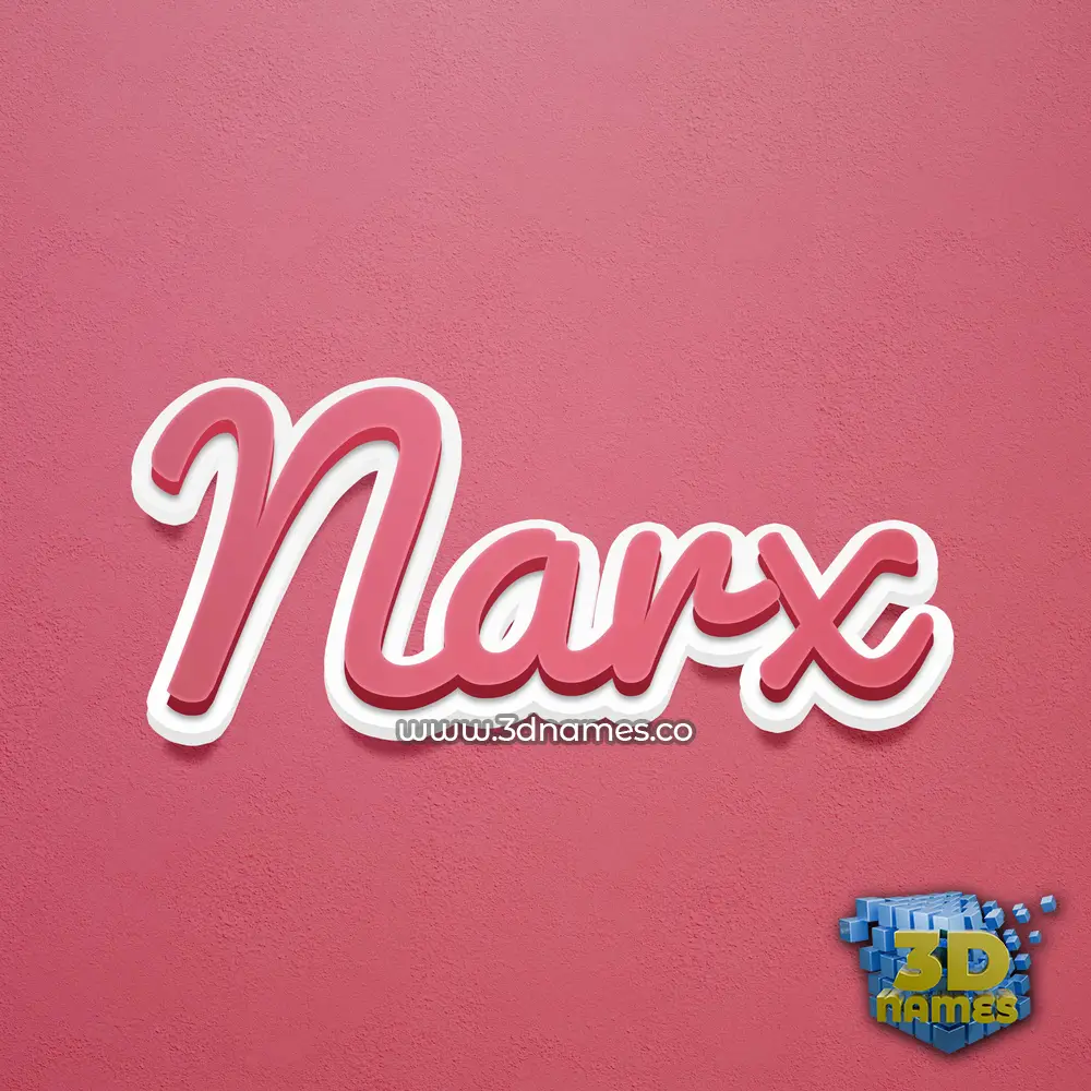 narx in Red Scribble style - 3D name wallpaper