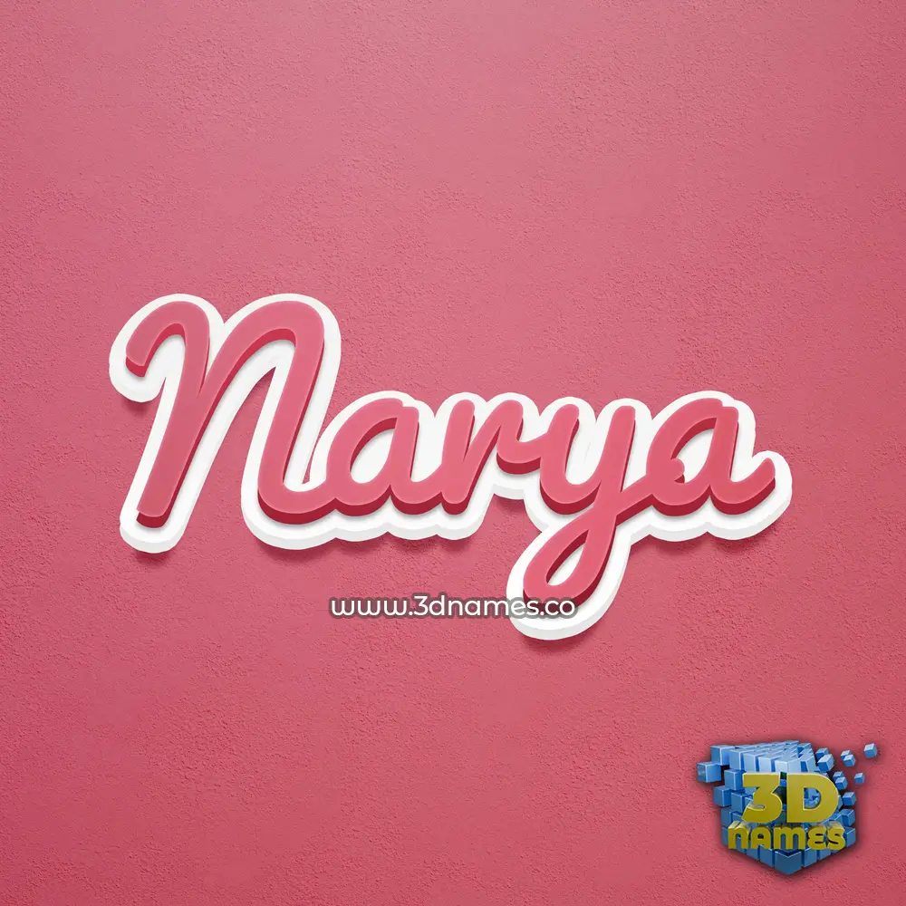narya in Red Scribble style - 3D name wallpaper