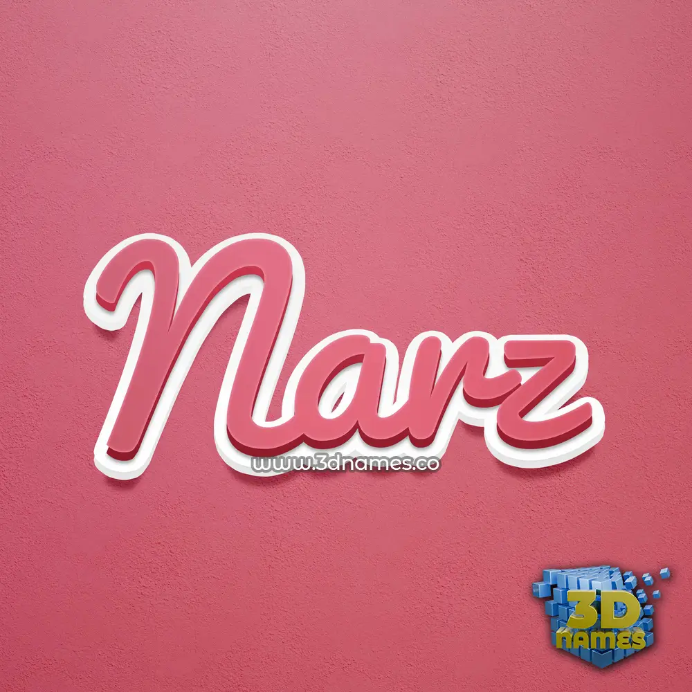 narz in Red Scribble style - 3D name wallpaper
