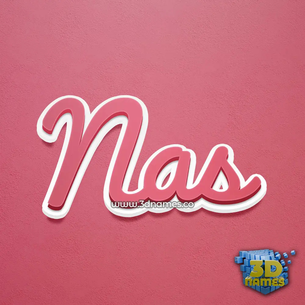 nas in Red Scribble style - 3D name wallpaper