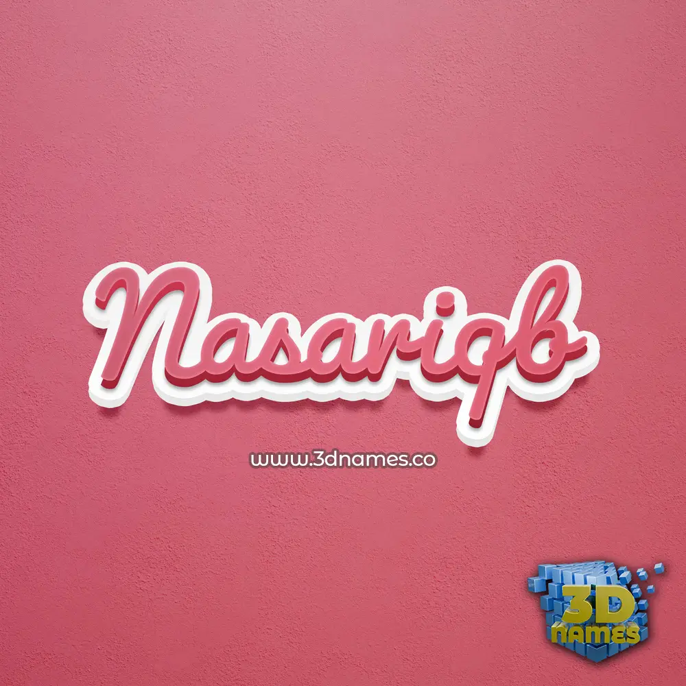nasariqb in Red Scribble style - 3D name wallpaper