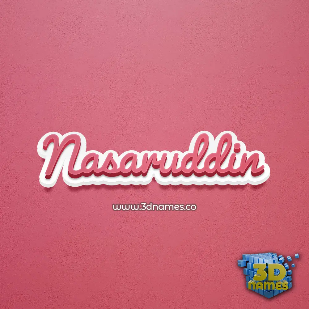 nasaruddin in Red Scribble style - 3D name wallpaper