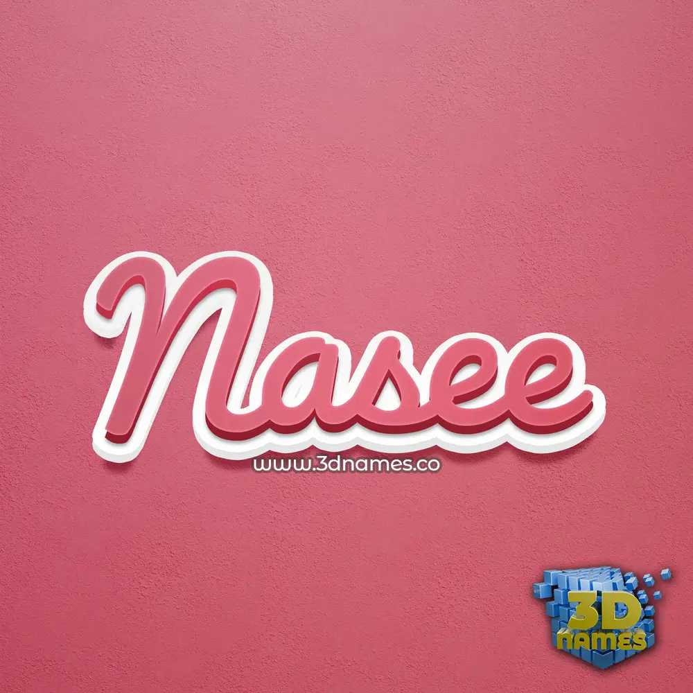 nasee in Red Scribble style - 3D name wallpaper