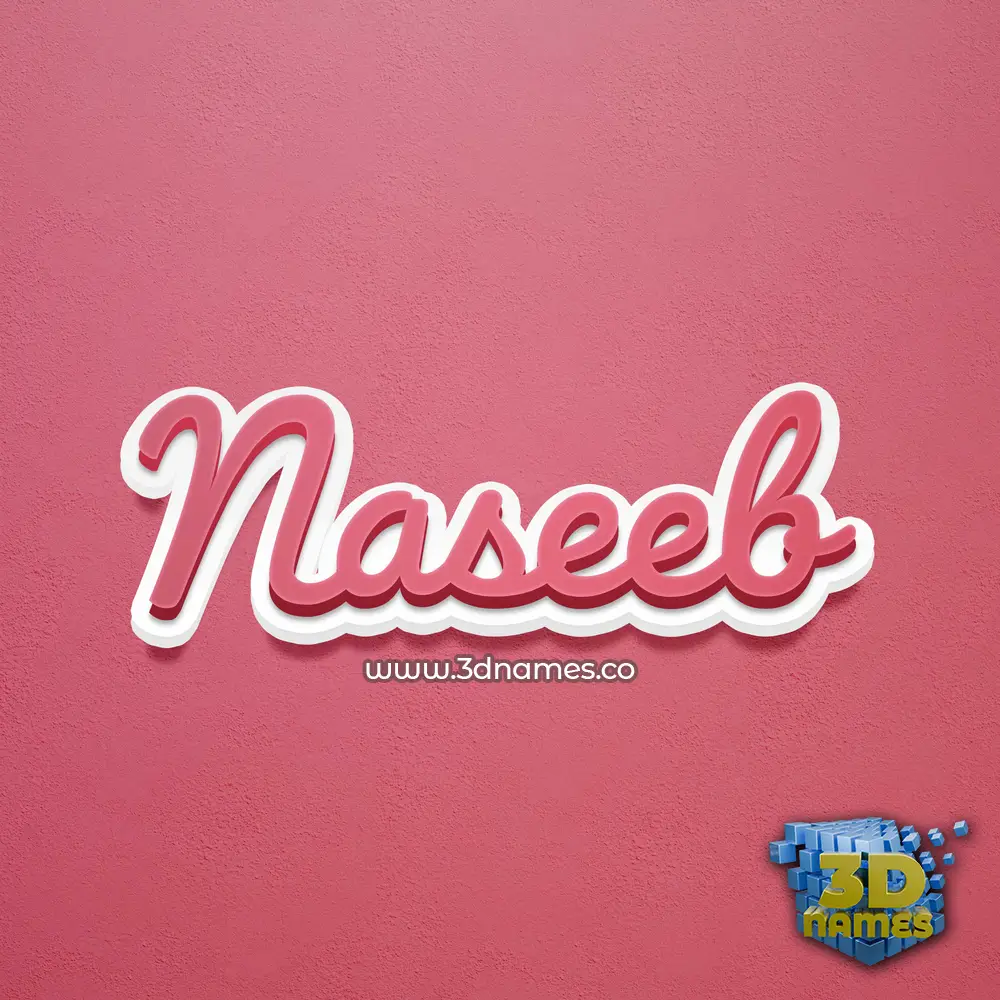 naseeb in Red Scribble style - 3D name wallpaper