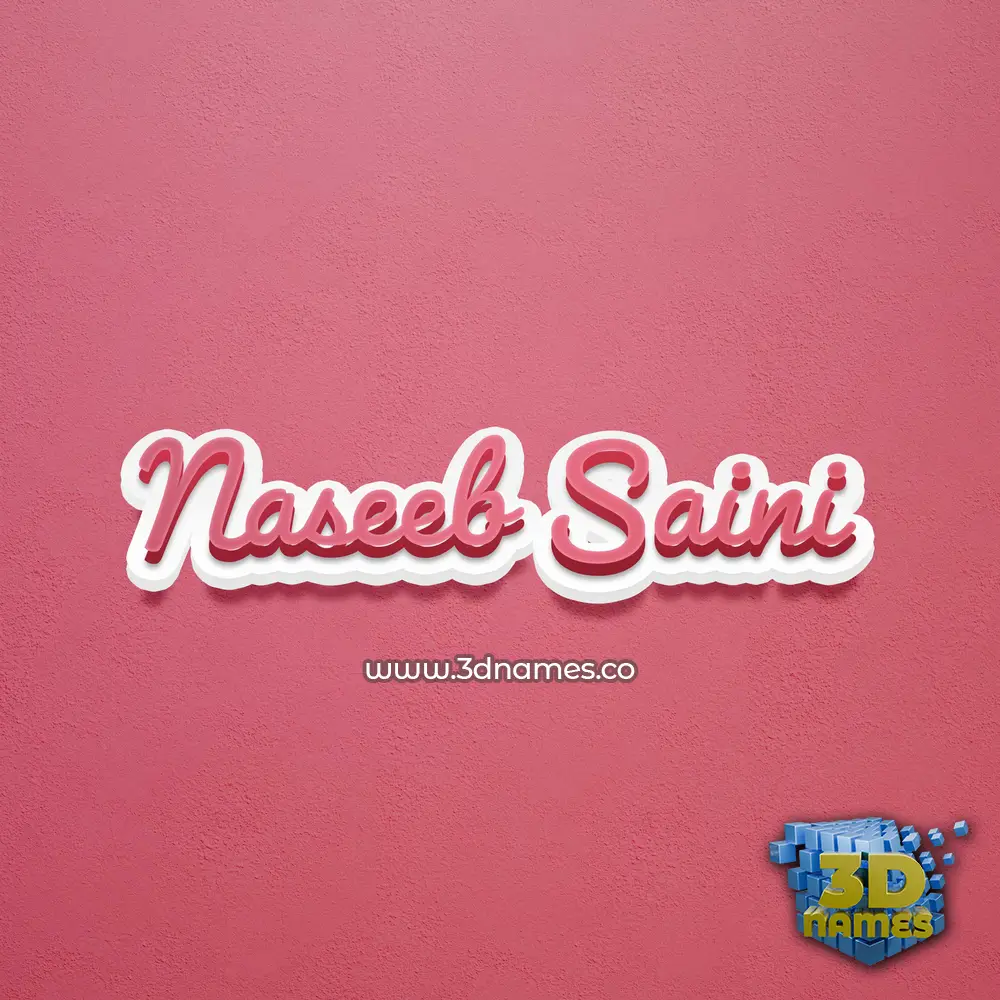naseeb saini in Red Scribble style - 3D name wallpaper