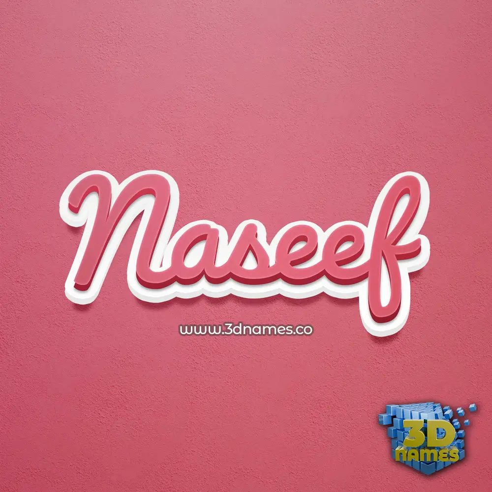naseef in Red Scribble style - 3D name wallpaper