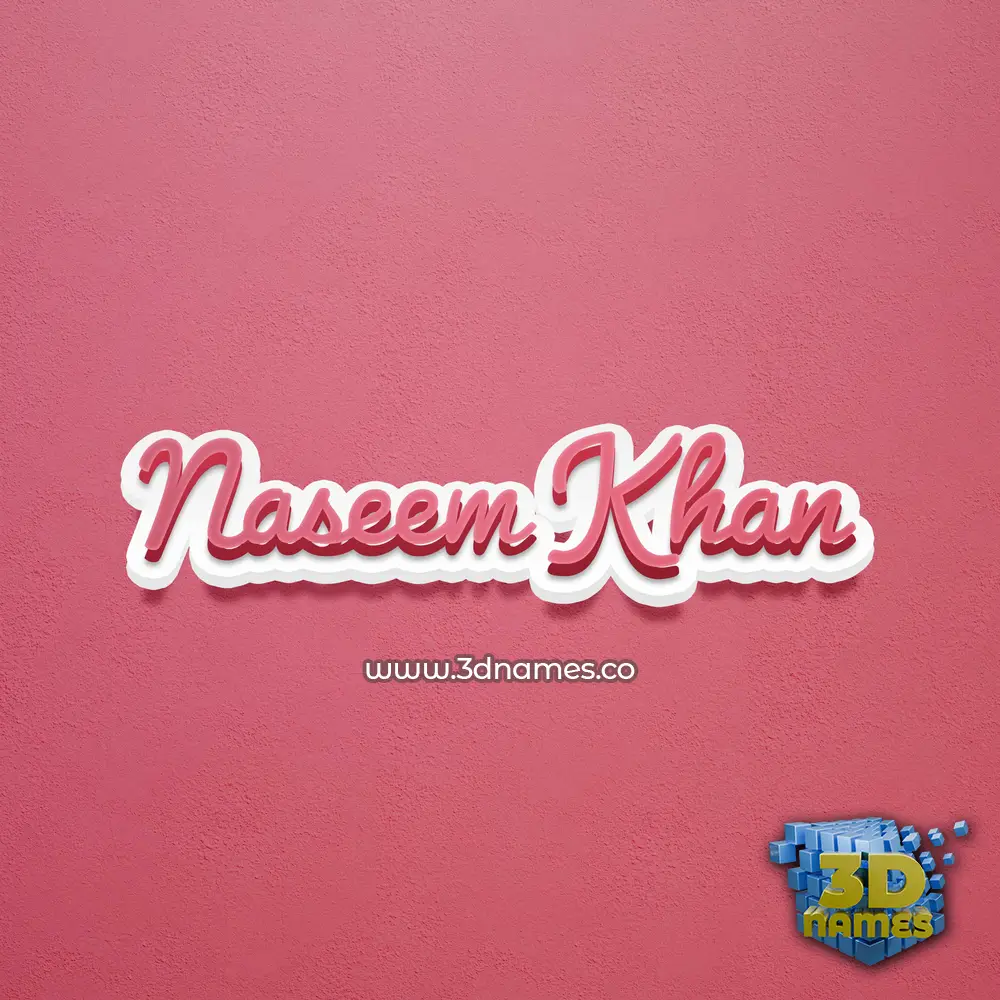 naseem khan in Red Scribble style - 3D name wallpaper
