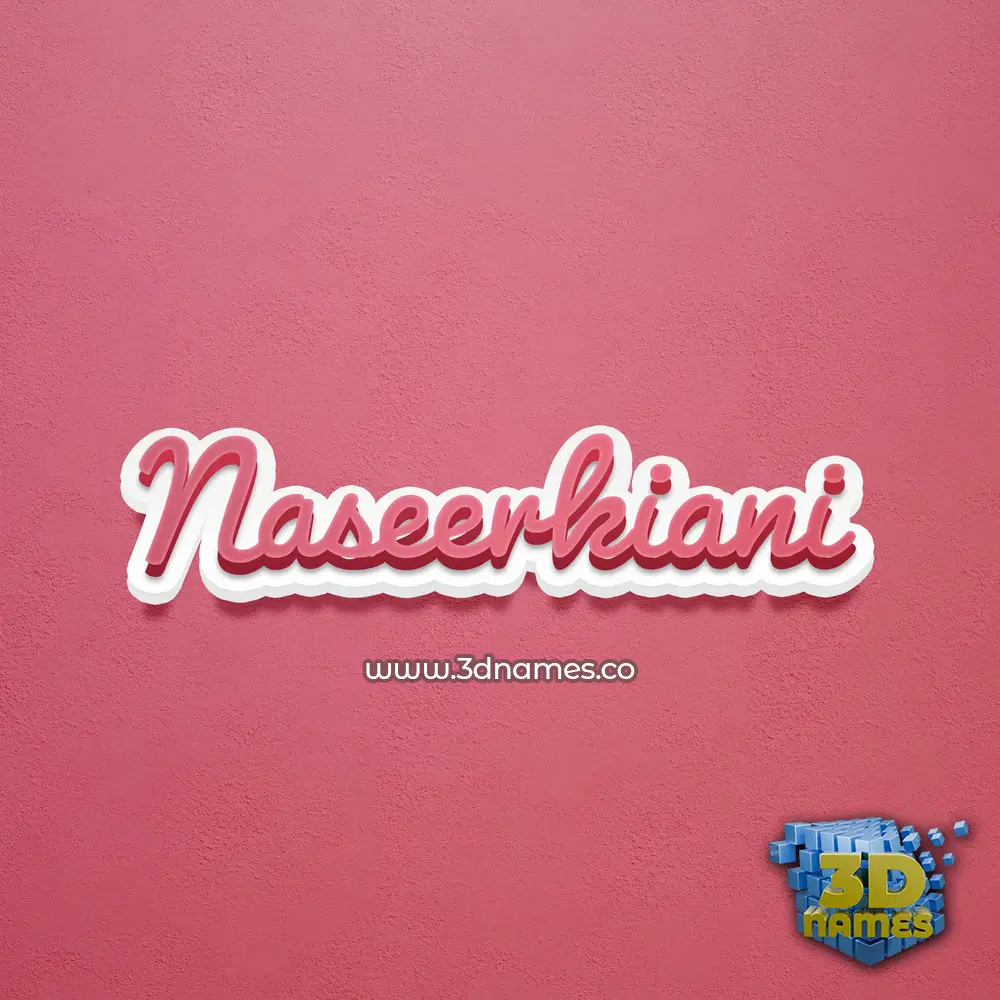 naseerkiani in Red Scribble style - 3D name wallpaper