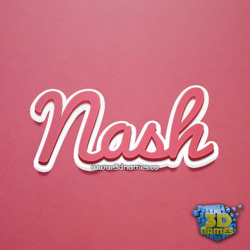 nash in Red Scribble style - 3D name wallpaper