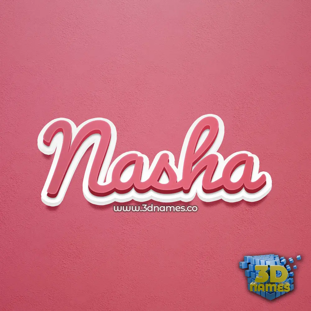 nasha in Red Scribble style - 3D name wallpaper