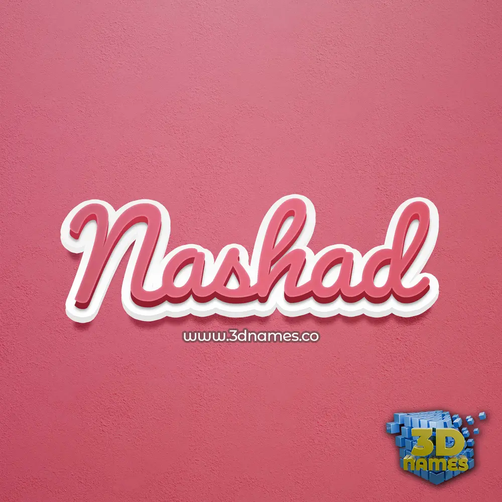 nashad in Red Scribble style - 3D name wallpaper