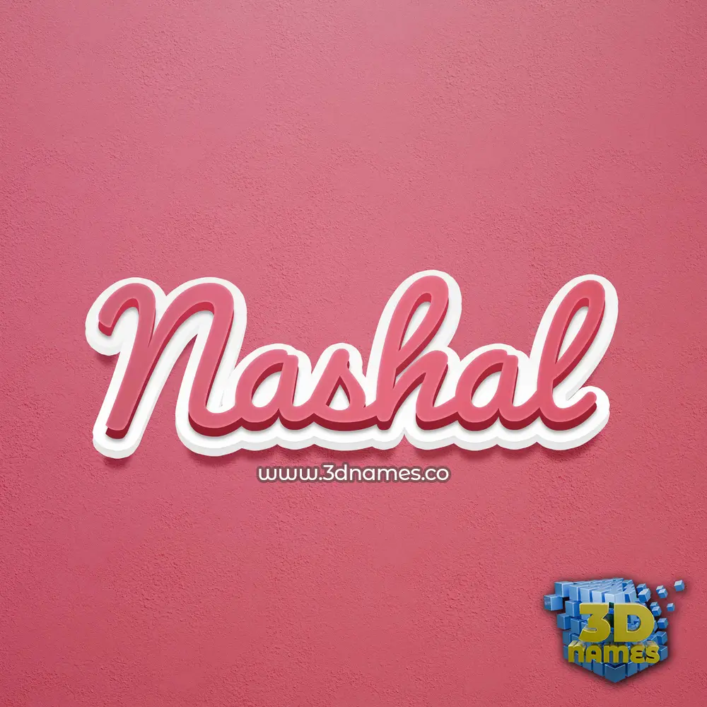 nashal in Red Scribble style - 3D name wallpaper