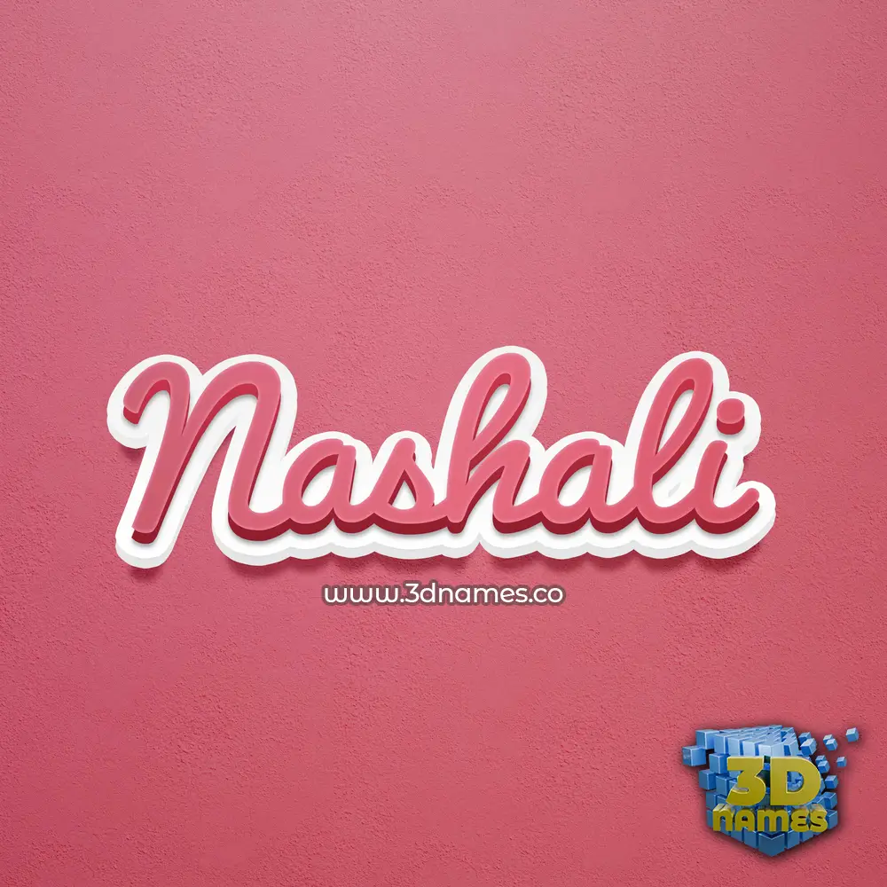 nashali in Red Scribble style - 3D name wallpaper