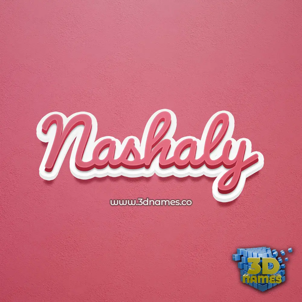 nashaly in Red Scribble style - 3D name wallpaper