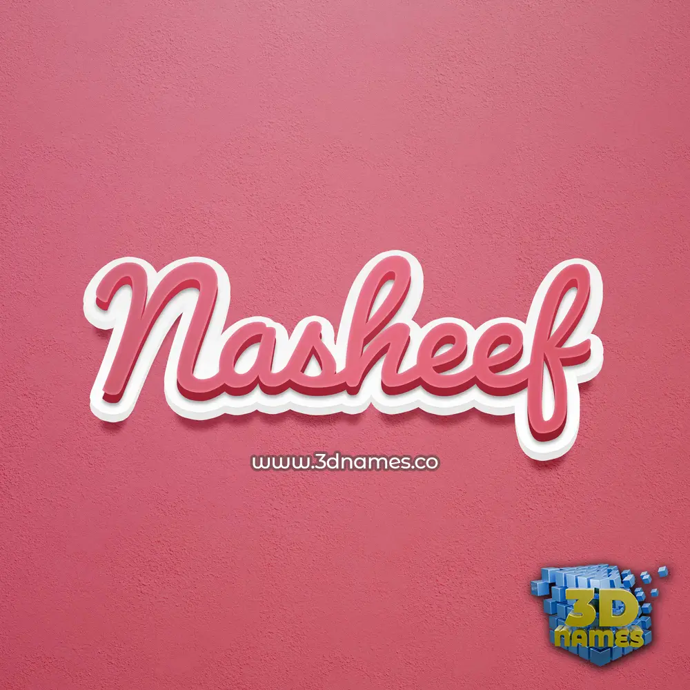 nasheef in Red Scribble style - 3D name wallpaper