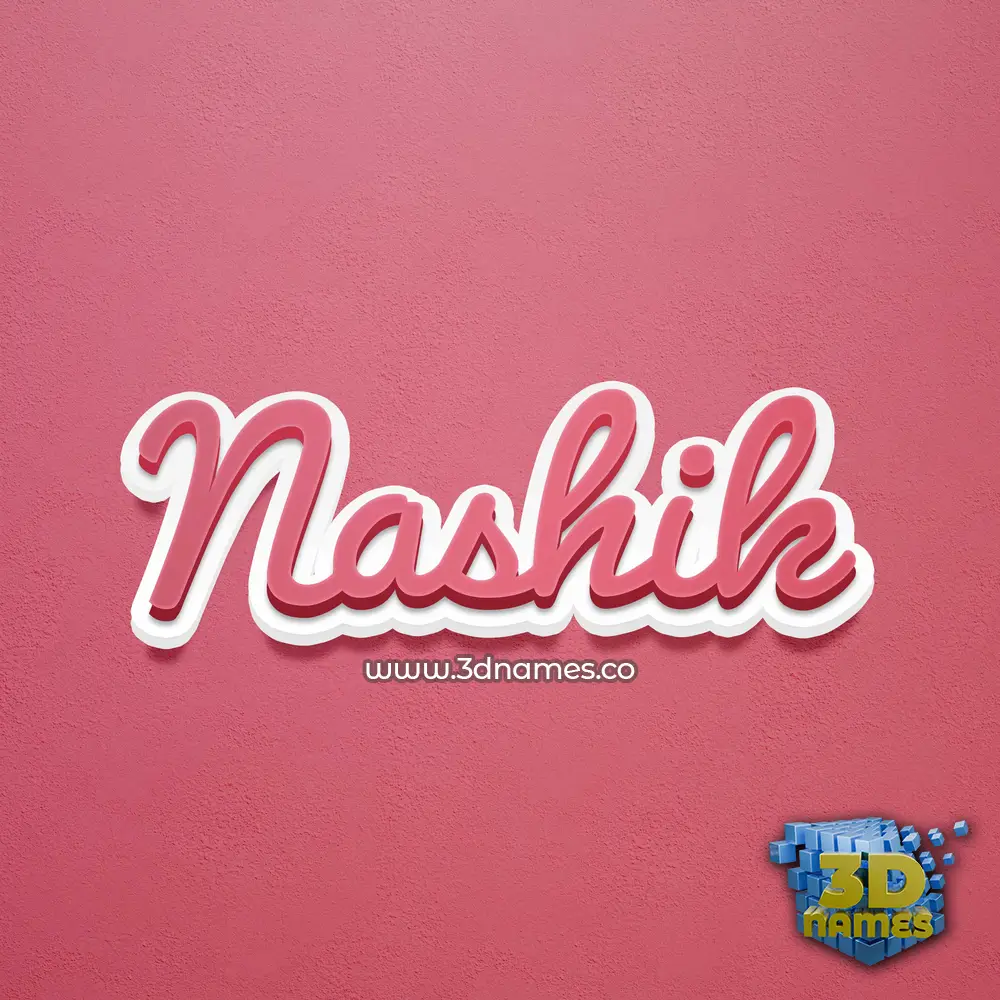 nashik in Red Scribble style - 3D name wallpaper