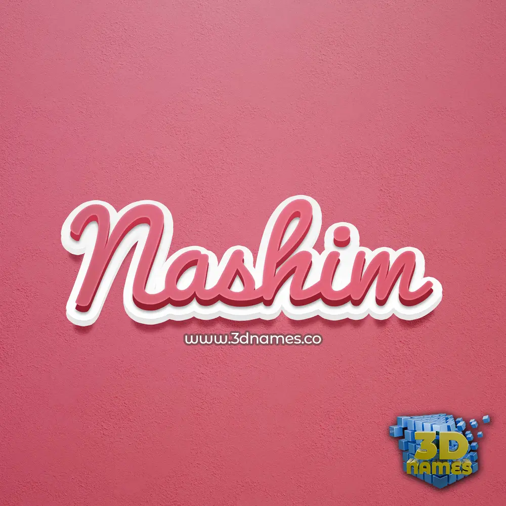 nashim in Red Scribble style - 3D name wallpaper