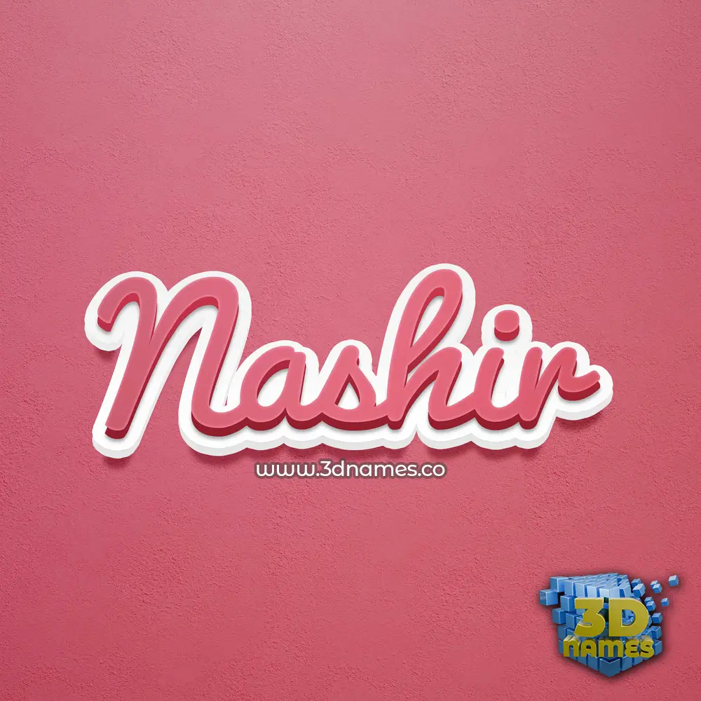 nashir in Red Scribble style - 3D name wallpaper