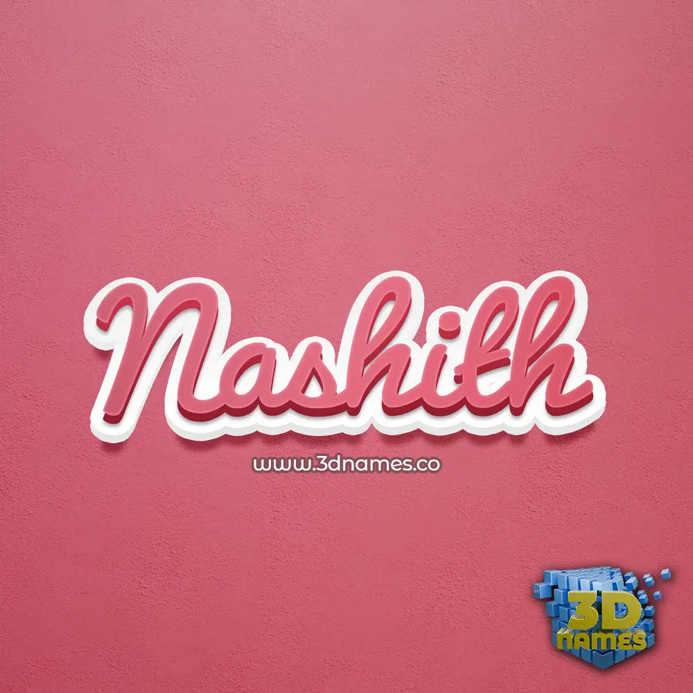 nashith in Red Scribble style - 3D name wallpaper