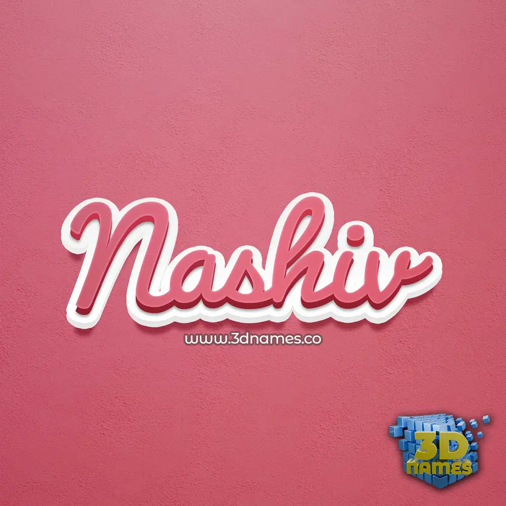nashiv in Red Scribble style - 3D name wallpaper
