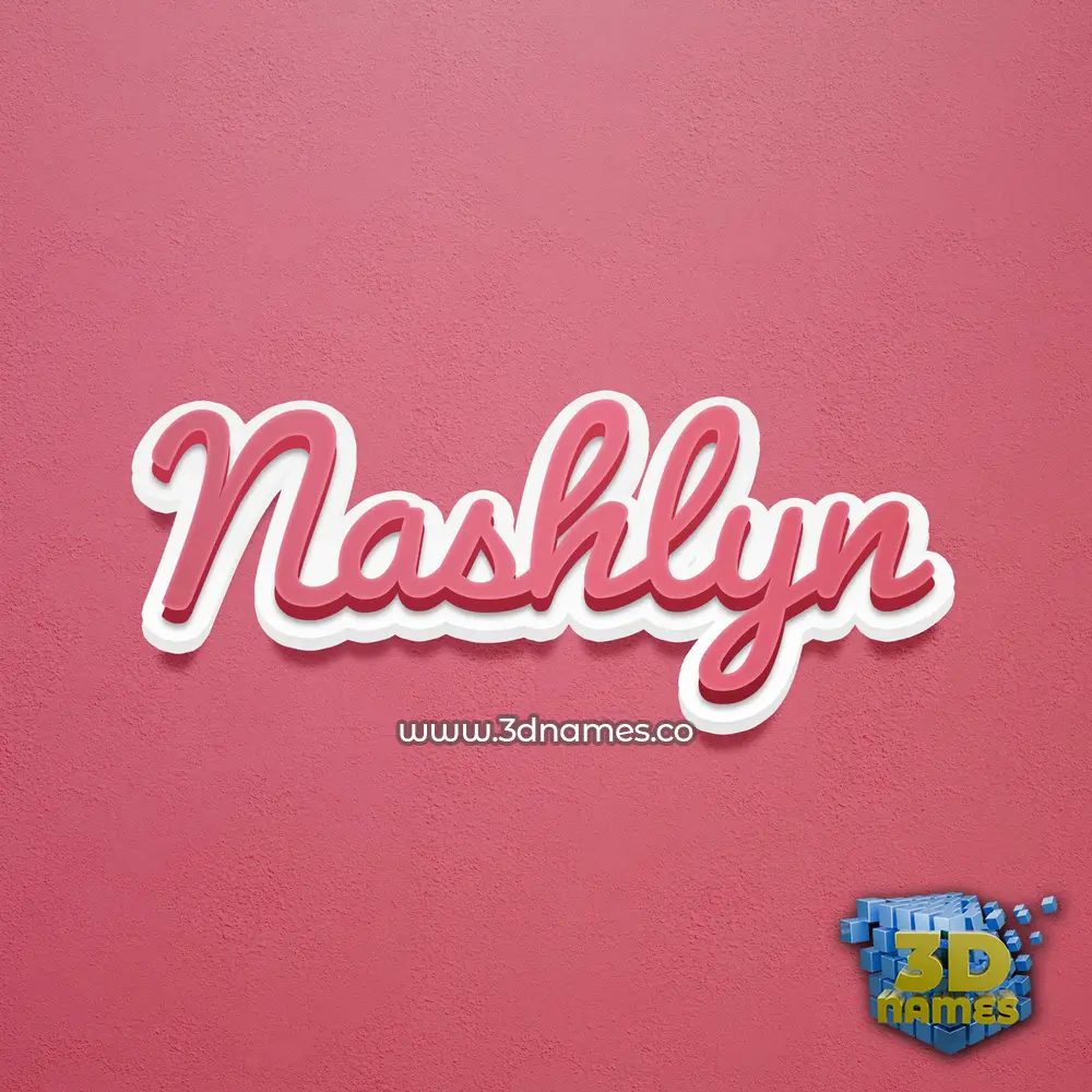 nashlyn in Red Scribble style - 3D name wallpaper