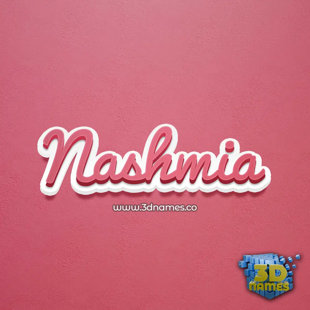 nashmia in Red Scribble style - 3D name wallpaper