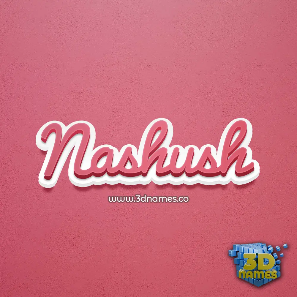 nashush in Red Scribble style - 3D name wallpaper