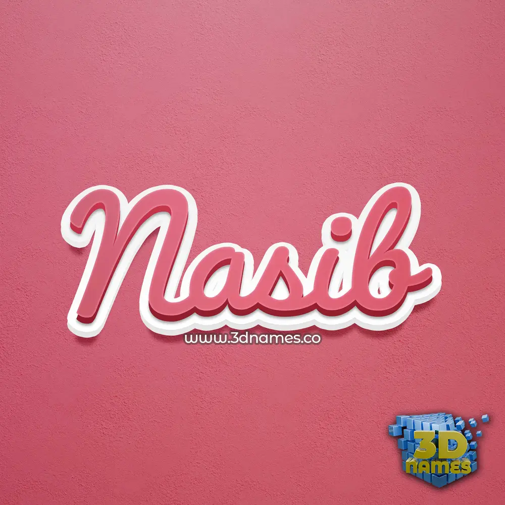 nasib in Red Scribble style - 3D name wallpaper