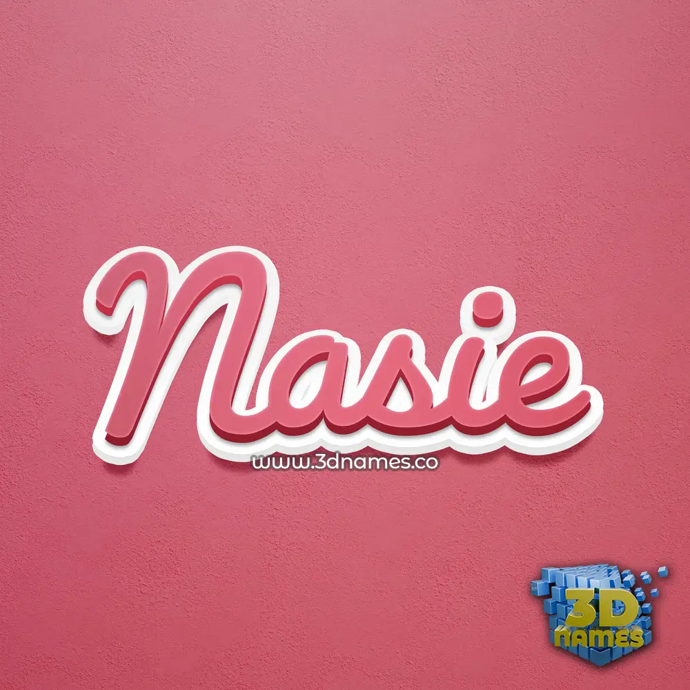 nasie in Red Scribble style - 3D name wallpaper